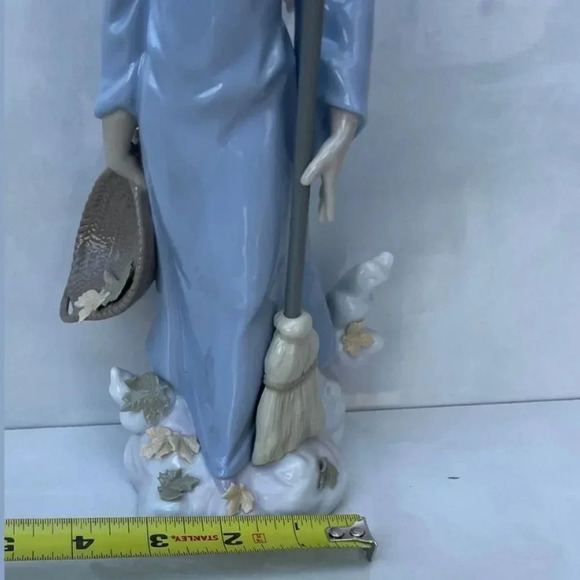 Lladro Fall Angel Figurine Retired Glaze Finish Collectible Decor Blue White - Picture 15 of 16